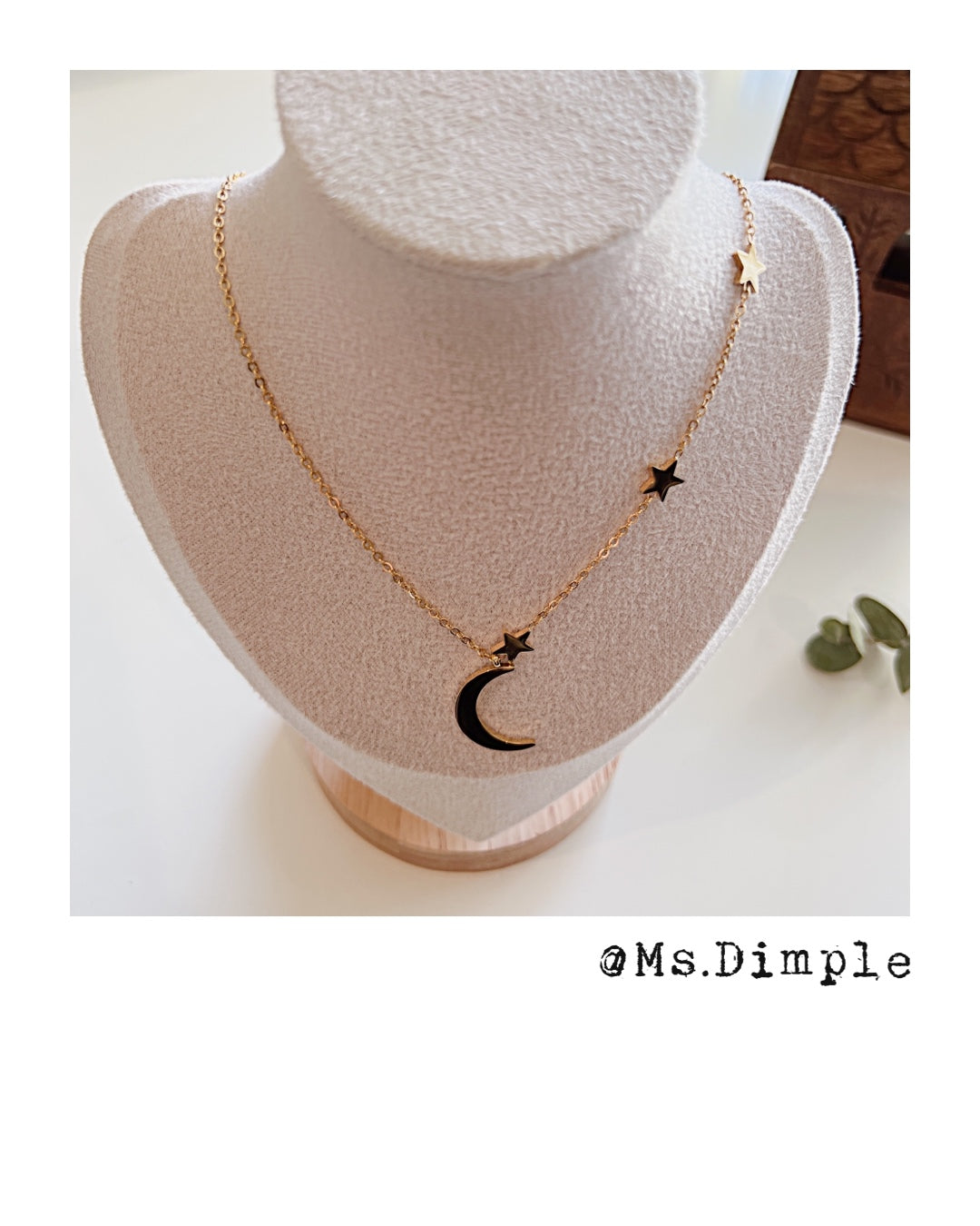 18K Gold Plated Stainless Steel Fly Me To The Moon 2 in 1 Set Necklace