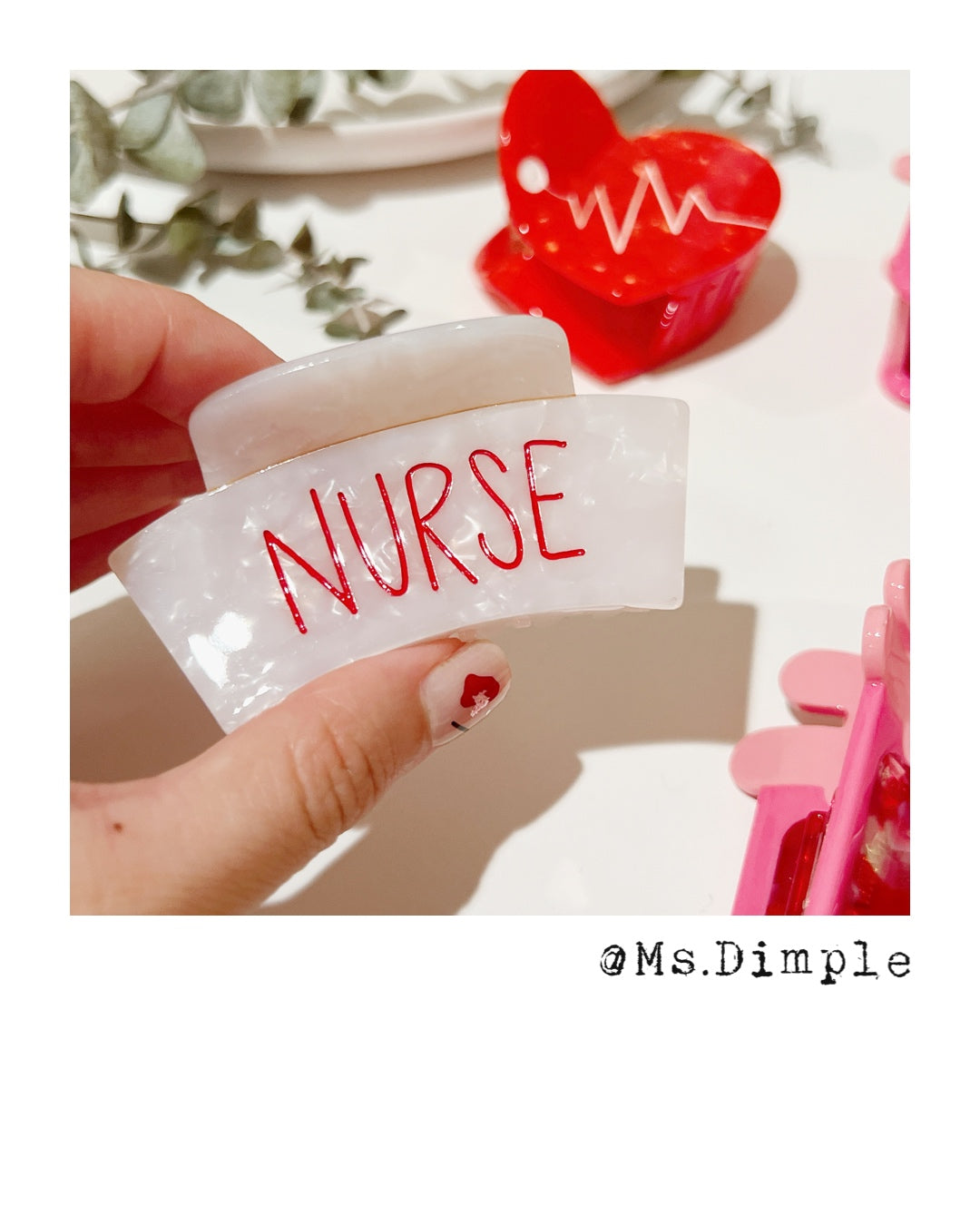 Cute Nurse Syringe/EKG/Nurse Hair Claw Clip