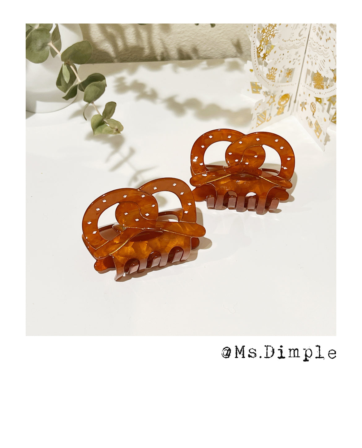 Cute Brown Pretzel Claw Clip