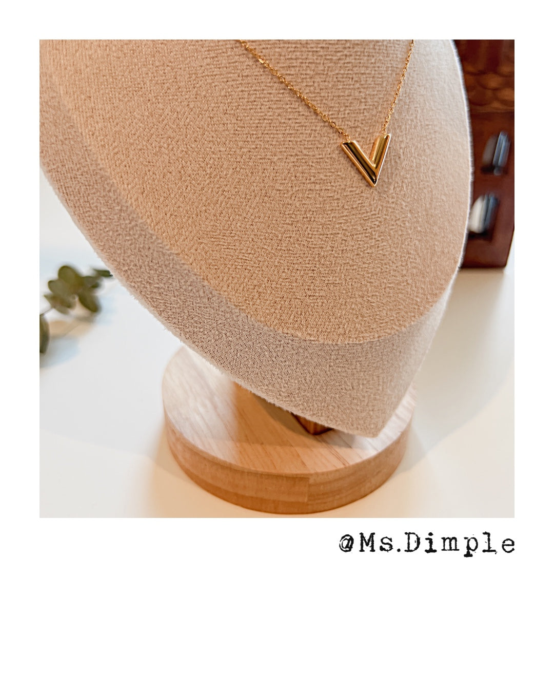 18k Gold Plated Stainless Steel V Shape Stylish Luxury Necklace