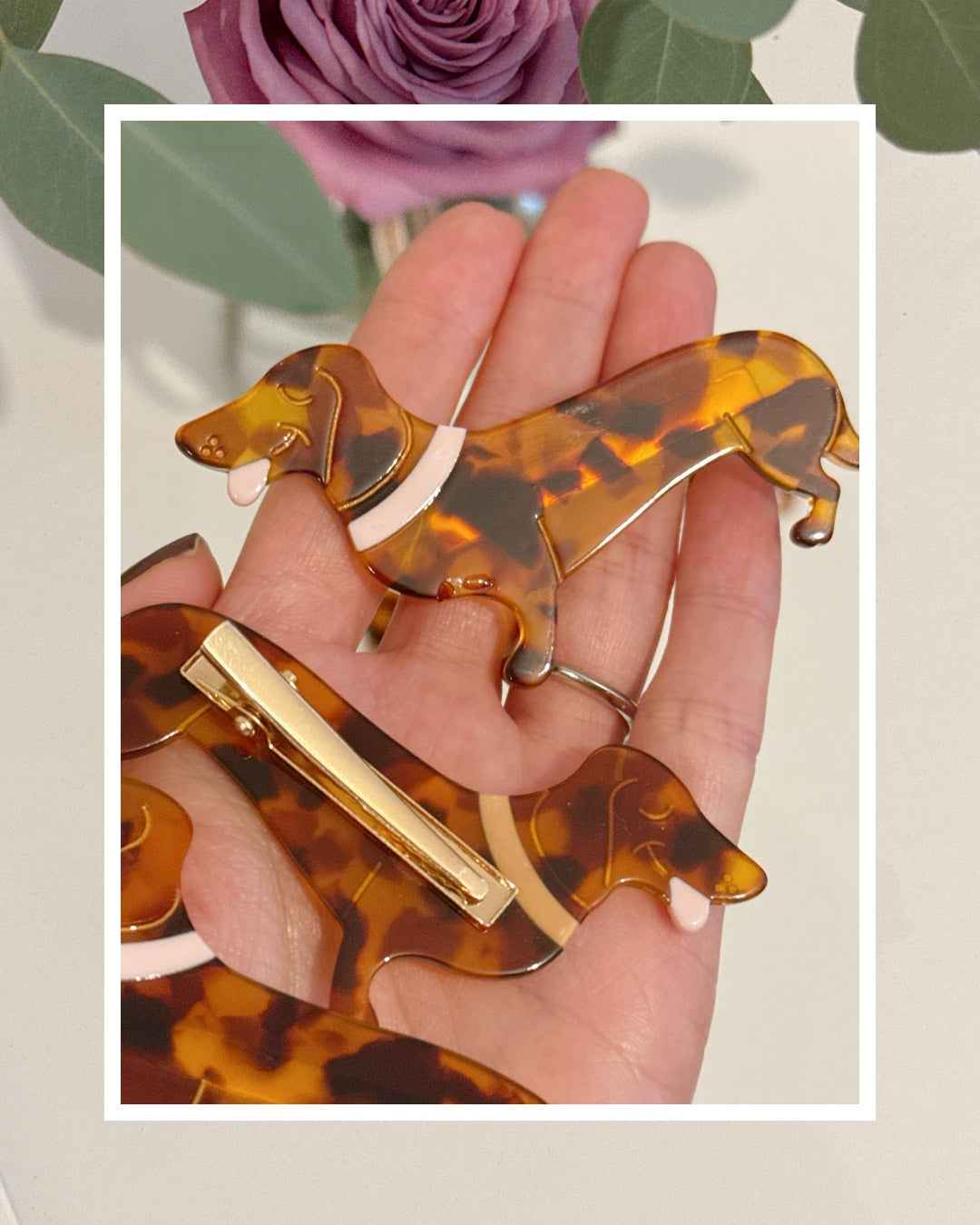 Cute Small Dachshund Dog Lover Hair Claw Clip