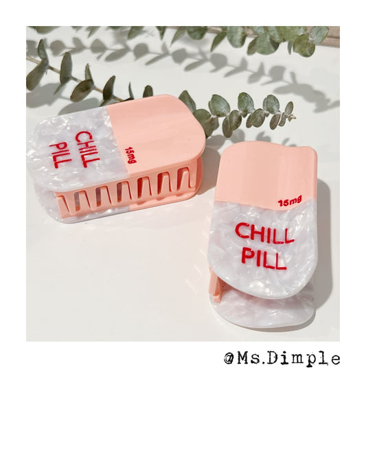 Funny Chill Pill Hair Claw Clip