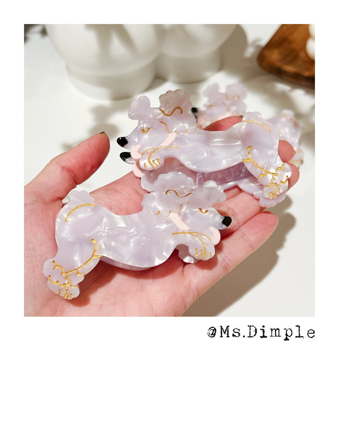 Small Purple Puppy Hair Claw Clip