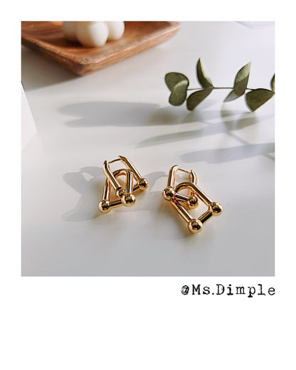 18K Gold Plated Double Link Earrings