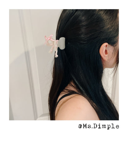 Small Blackpink Ribbon Hair Claw Clip