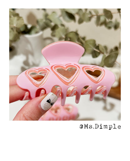 Valentines Day Pink Heart Hair Claw Clip