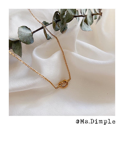 18k Gold Plated Unique Timeless CuteKnot Necklace