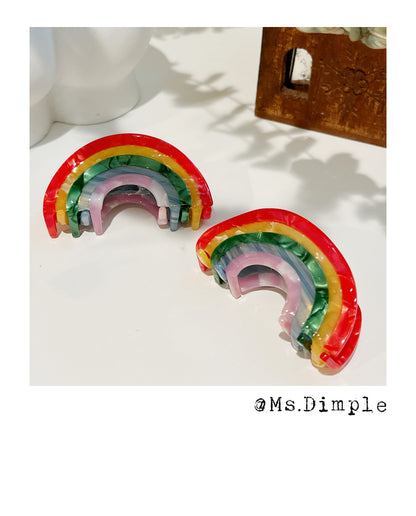 Small Rainbow Hair Claw Clip