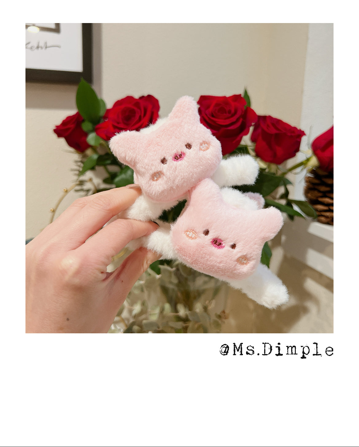 Fluffy Pinky Piggy Hair Claw Clip