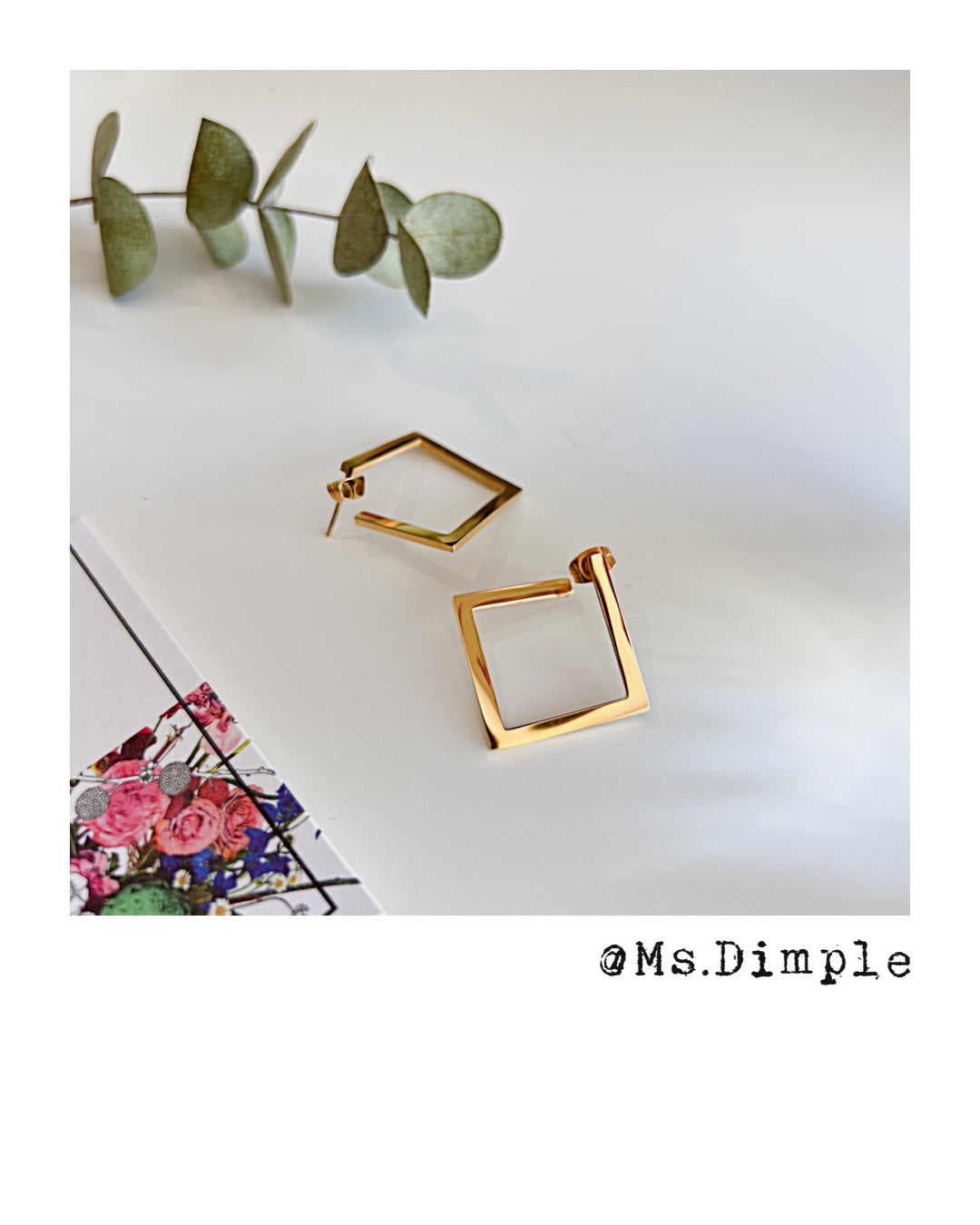 18K Gold Plated Square Earrings