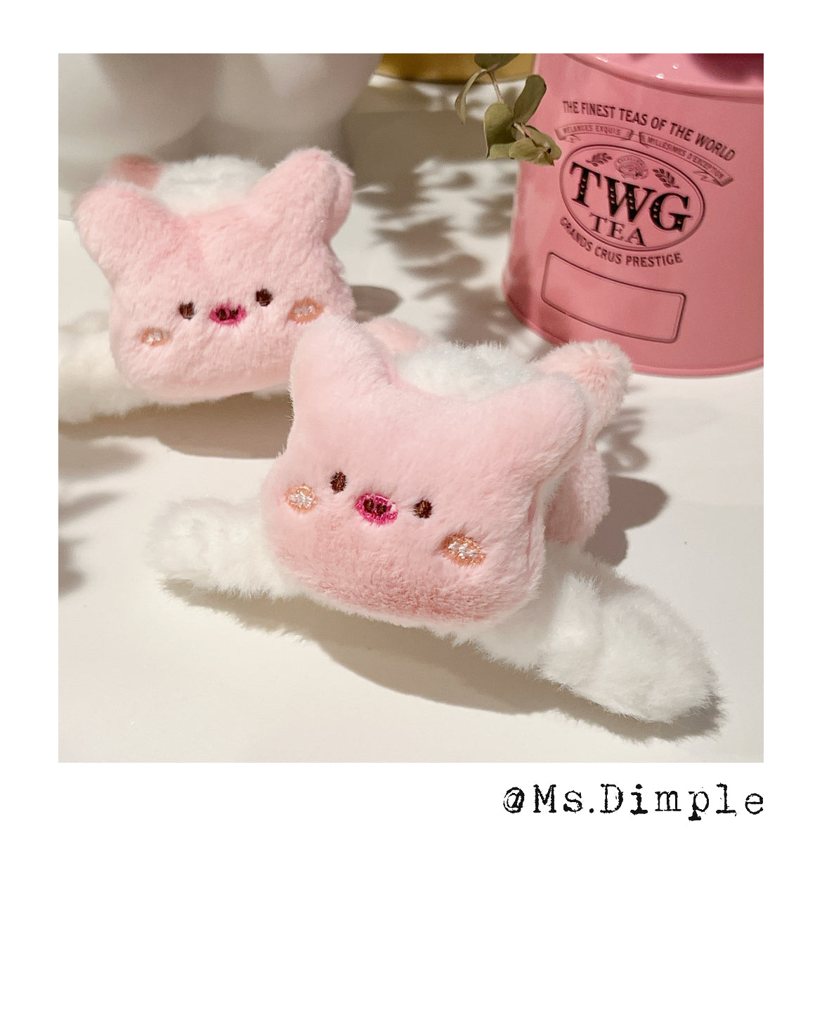 Fluffy Pinky Piggy Hair Claw Clip