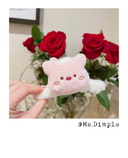 Fluffy Pinky Piggy Hair Claw Clip