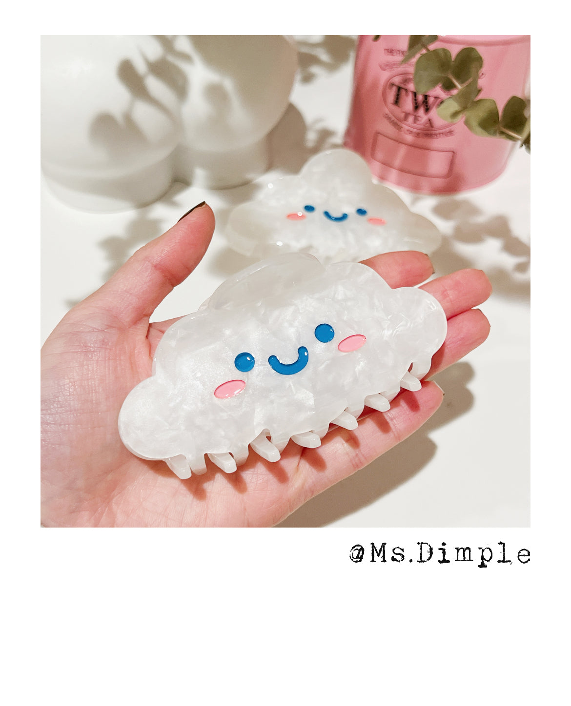 Smiley Cloud Hair Claw Clips