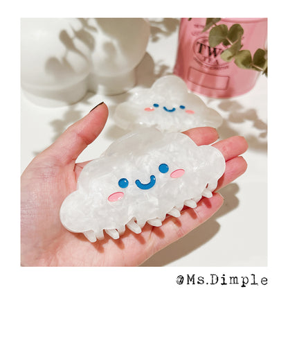 Smiley Cloud Hair Claw Clips