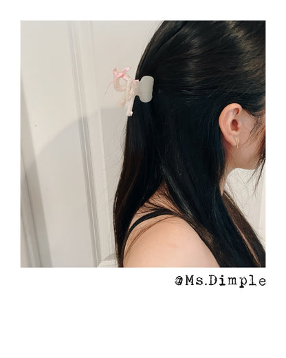 Small Blackpink Ribbon Hair Claw Clip