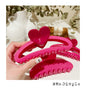 Big Pink Heart Valentines Day Hair Claw Clip