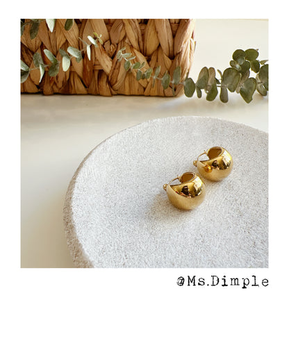 18k Gold Plated Gold Ball Earrings