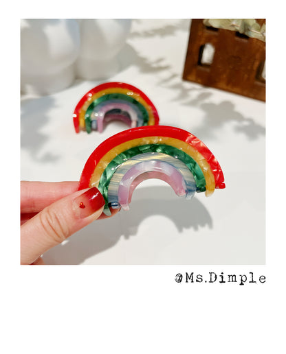 Small Rainbow Hair Claw Clip