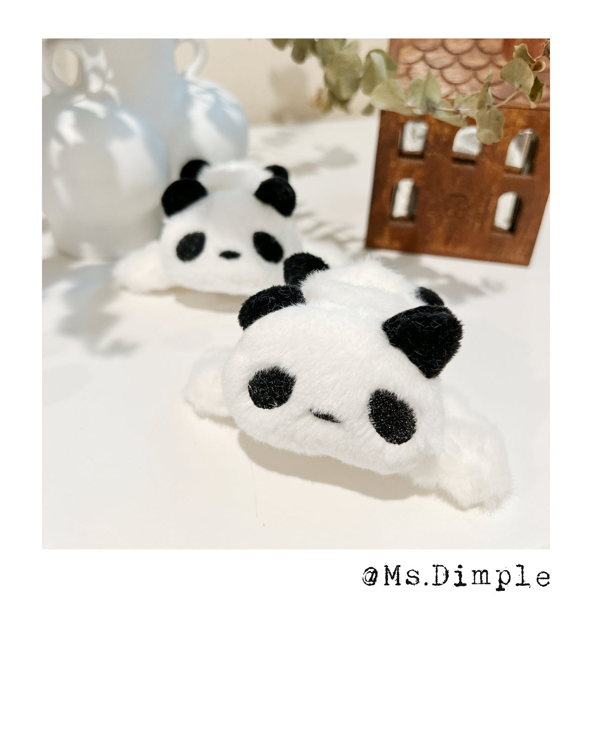 Fluffy Black And White Panda Hair Claw Clip