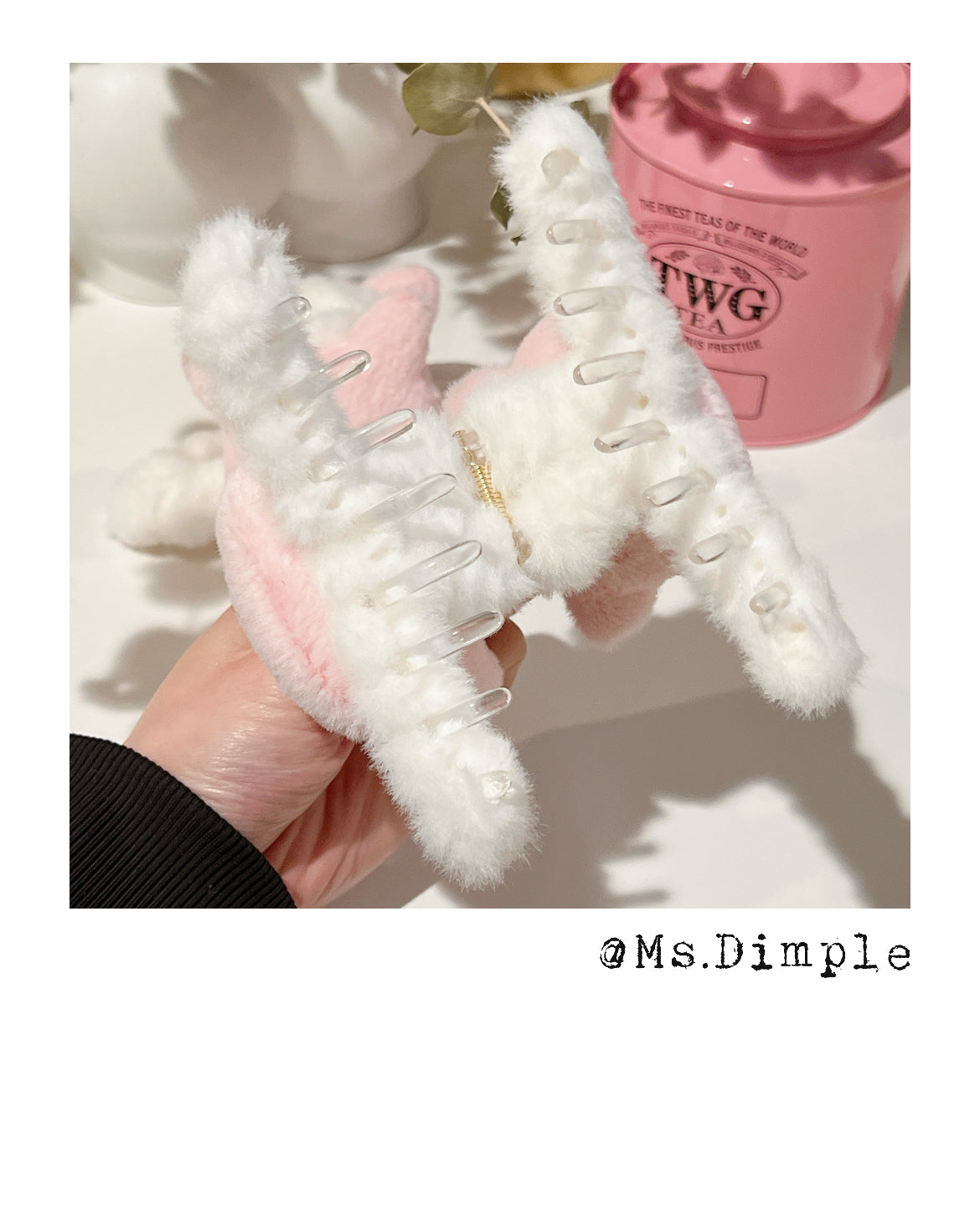 Fluffy Pinky Piggy Hair Claw Clip