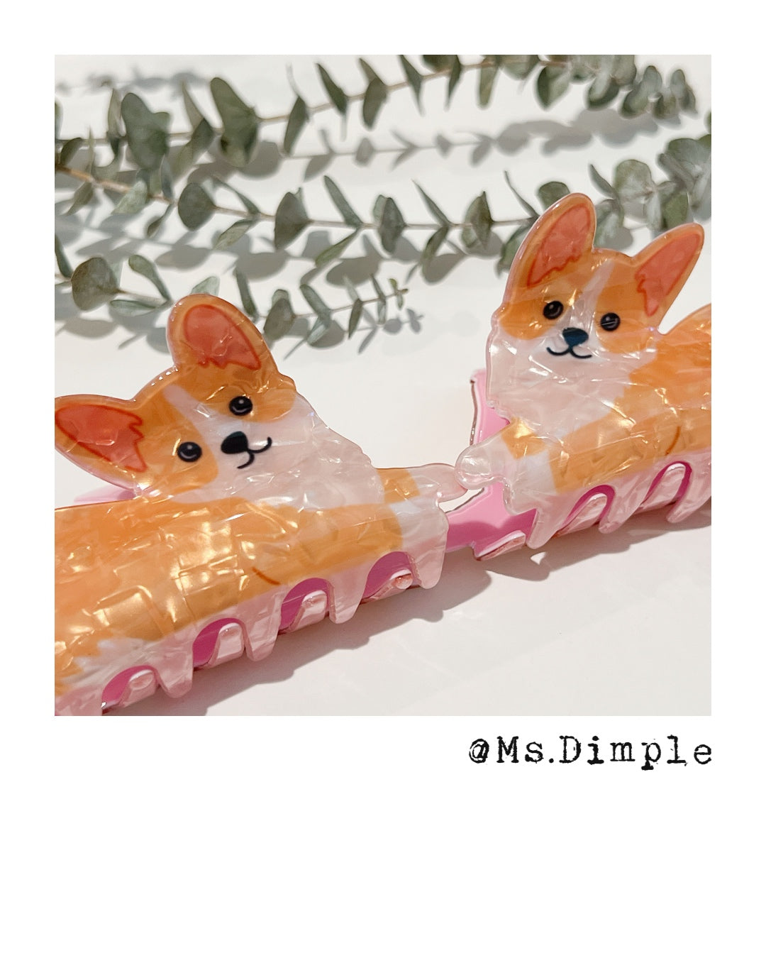 Medium Size Corgi Hair Claw Clip