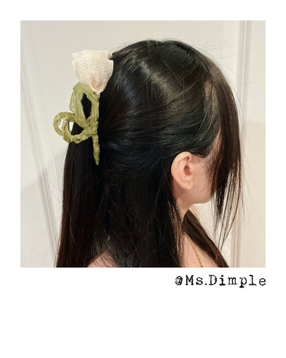 Big Handmade Flowers Metal Hair Claw Clip