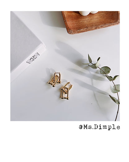 18K Gold Plated Double Link Earrings