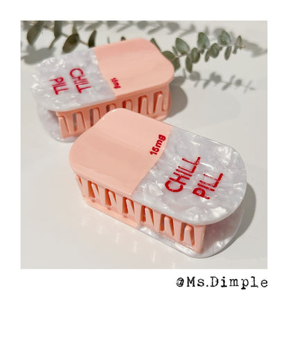 Funny Chill Pill Hair Claw Clip