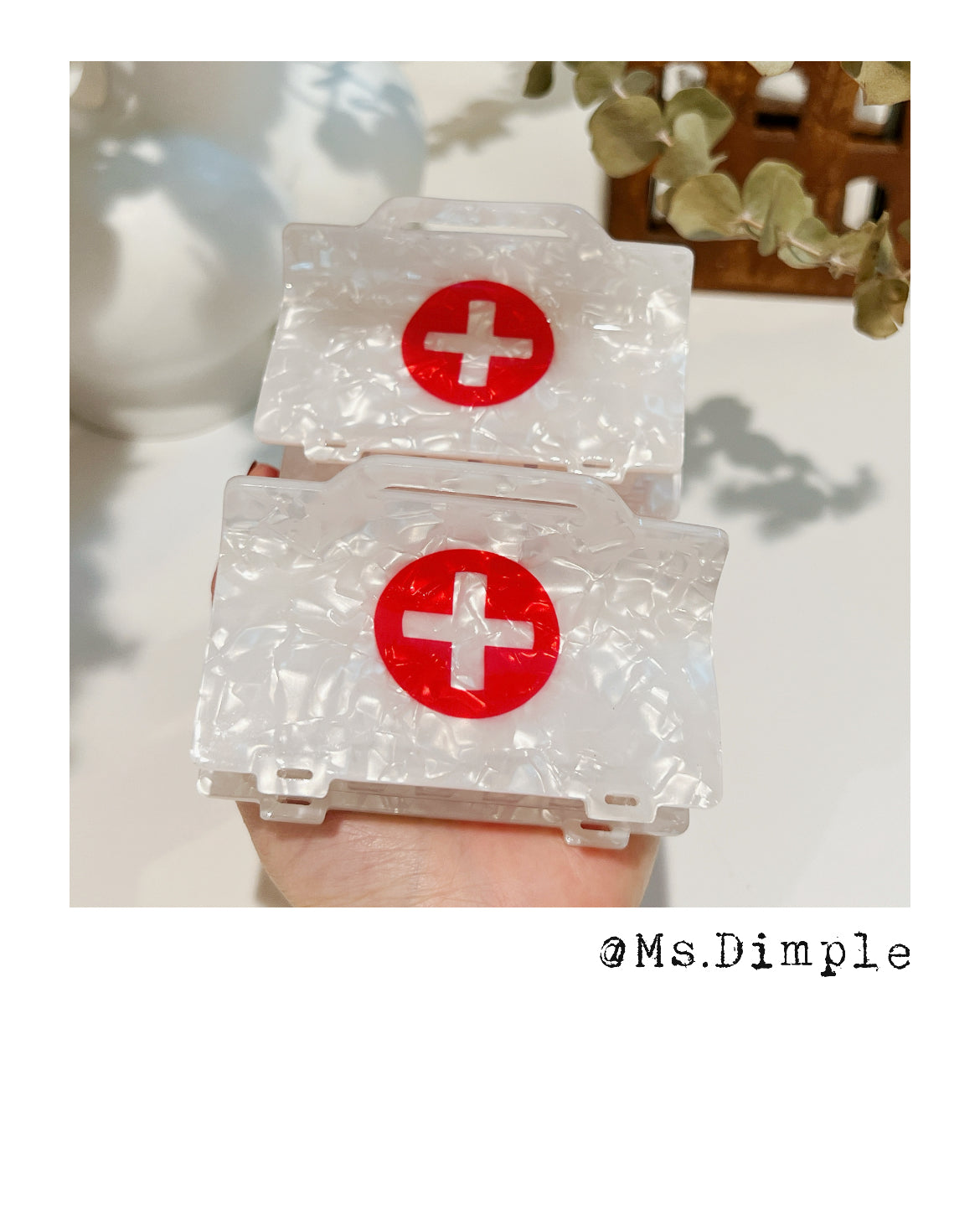 Red Cross Nurse Hair Claw Clip