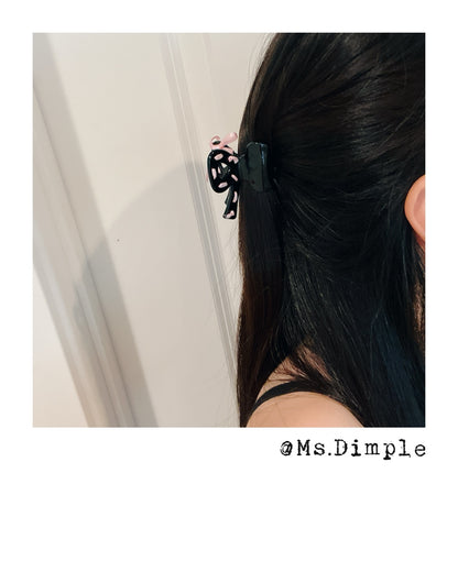 Small Blackpink Ribbon Hair Claw Clip