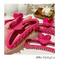 Big Pink Heart Valentines Day Hair Claw Clip