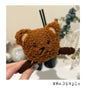 Cute Fluffy Beige And Brown Teddy Bear Claw Clips