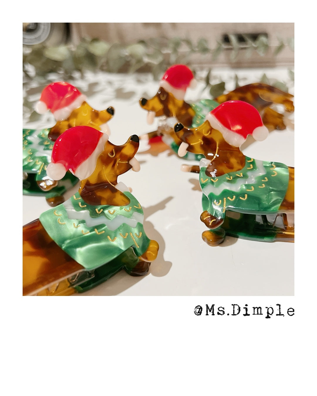 Cute Small Christmas Xmas Dachshund Dog Lover Hair Claw Clip