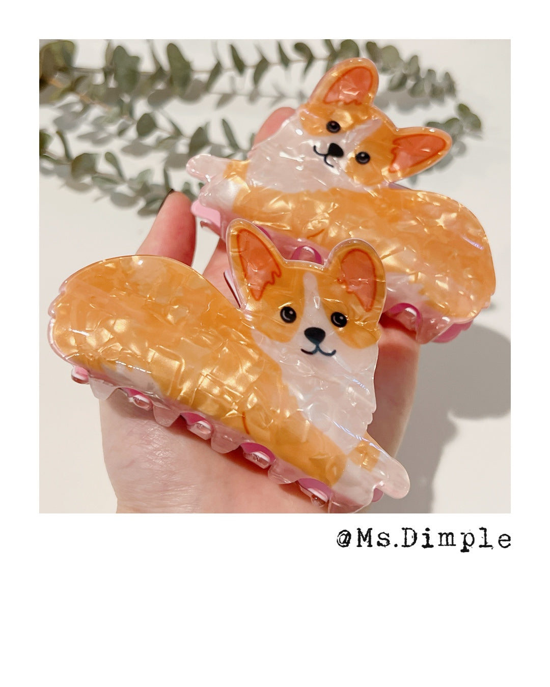 Medium Size Corgi Hair Claw Clip