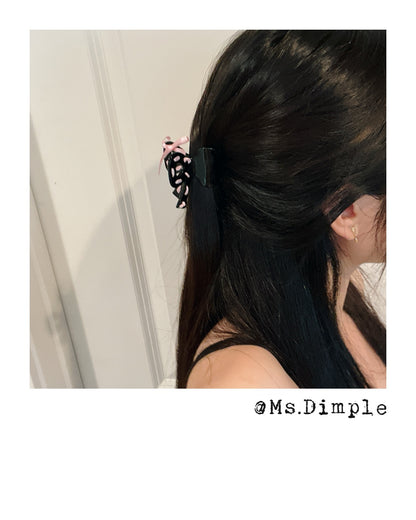 Small Blackpink Ribbon Hair Claw Clip