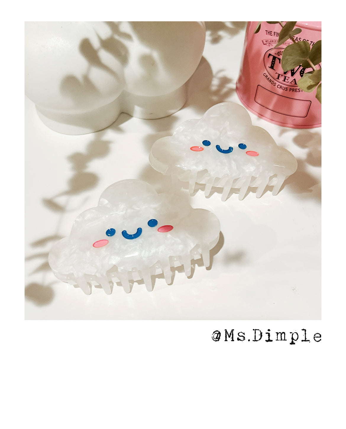 Smiley Cloud Hair Claw Clips