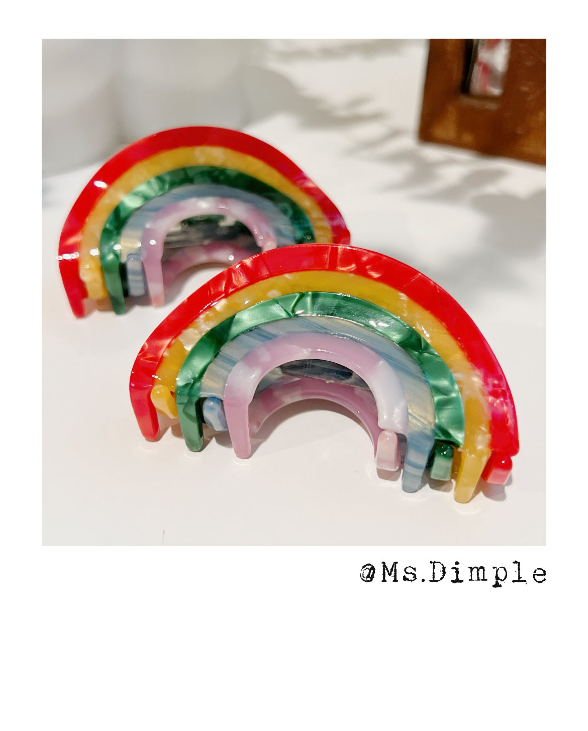 Small Rainbow Hair Claw Clip