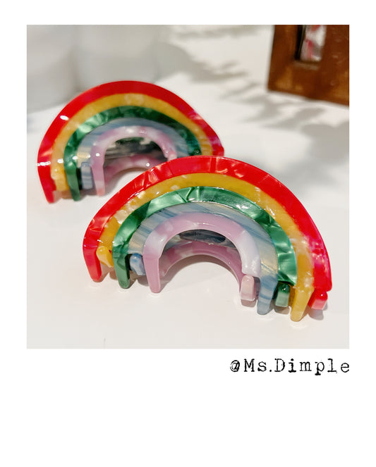 Small Rainbow Hair Claw Clip