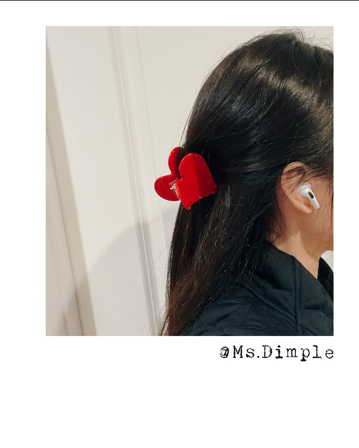 Red Love Shape Small Hair Claw Clip