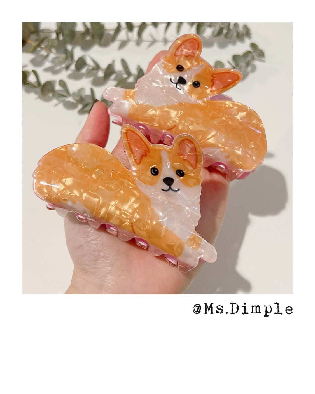 Medium Size Corgi Hair Claw Clip