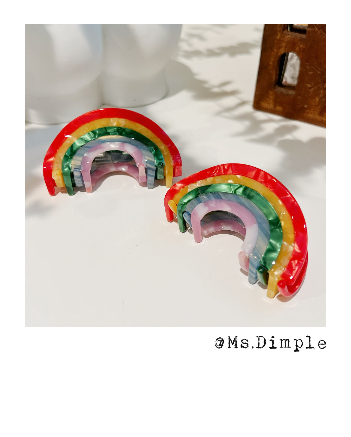 Small Rainbow Hair Claw Clip