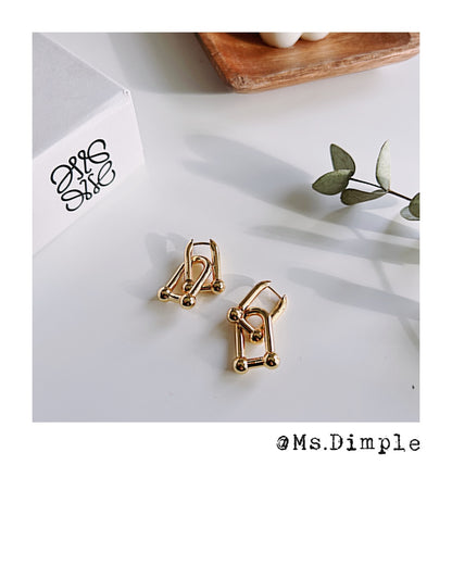 18K Gold Plated Double Link Earrings