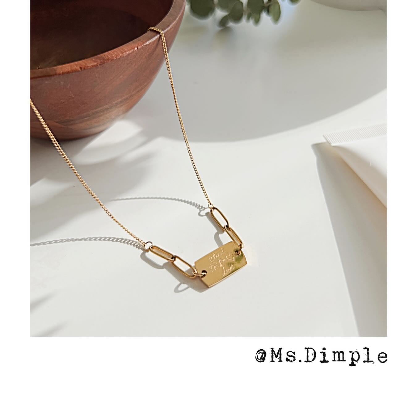 18K Gold Plated Stainless Steel You Are Adorable Character Special Necklace