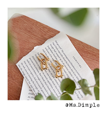 18K Gold Plated Double Link Earrings