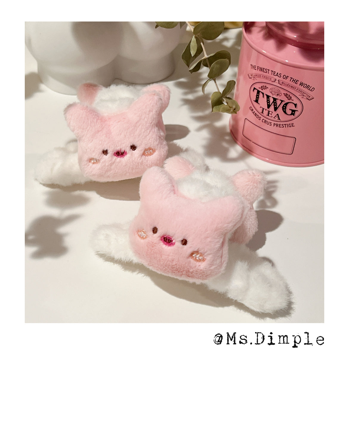 Fluffy Pinky Piggy Hair Claw Clip