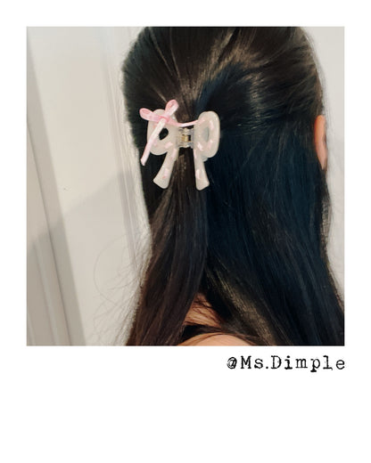 Small Blackpink Ribbon Hair Claw Clip