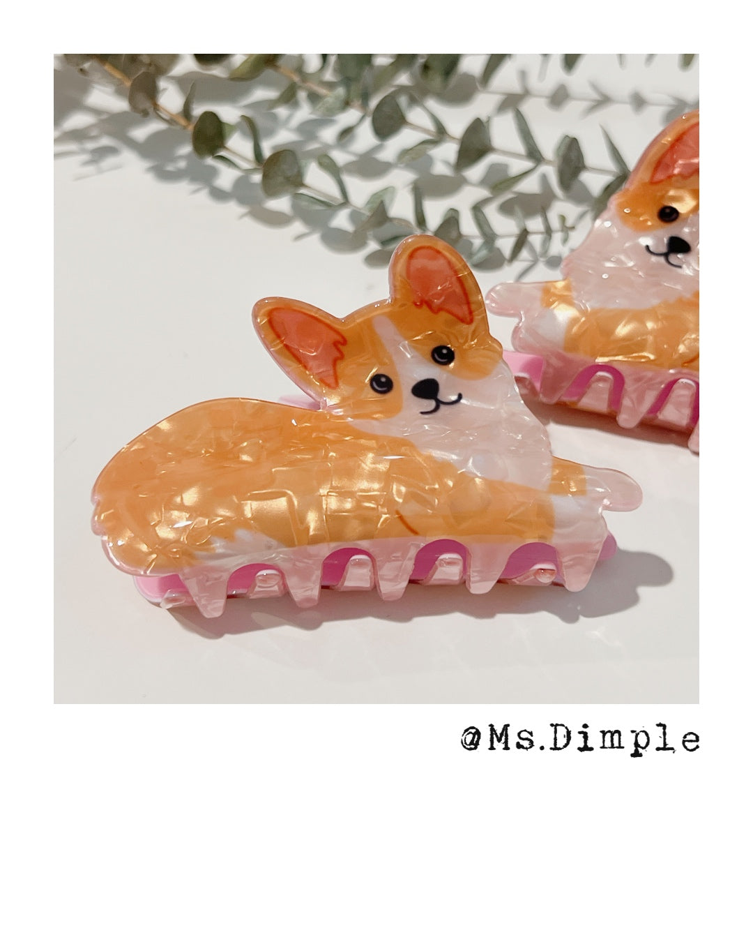 Medium Size Corgi Hair Claw Clip