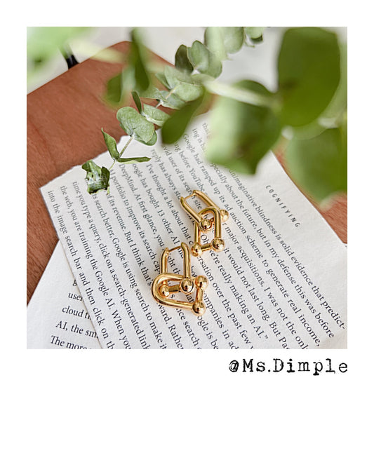 18K Gold Plated Double Link Earrings