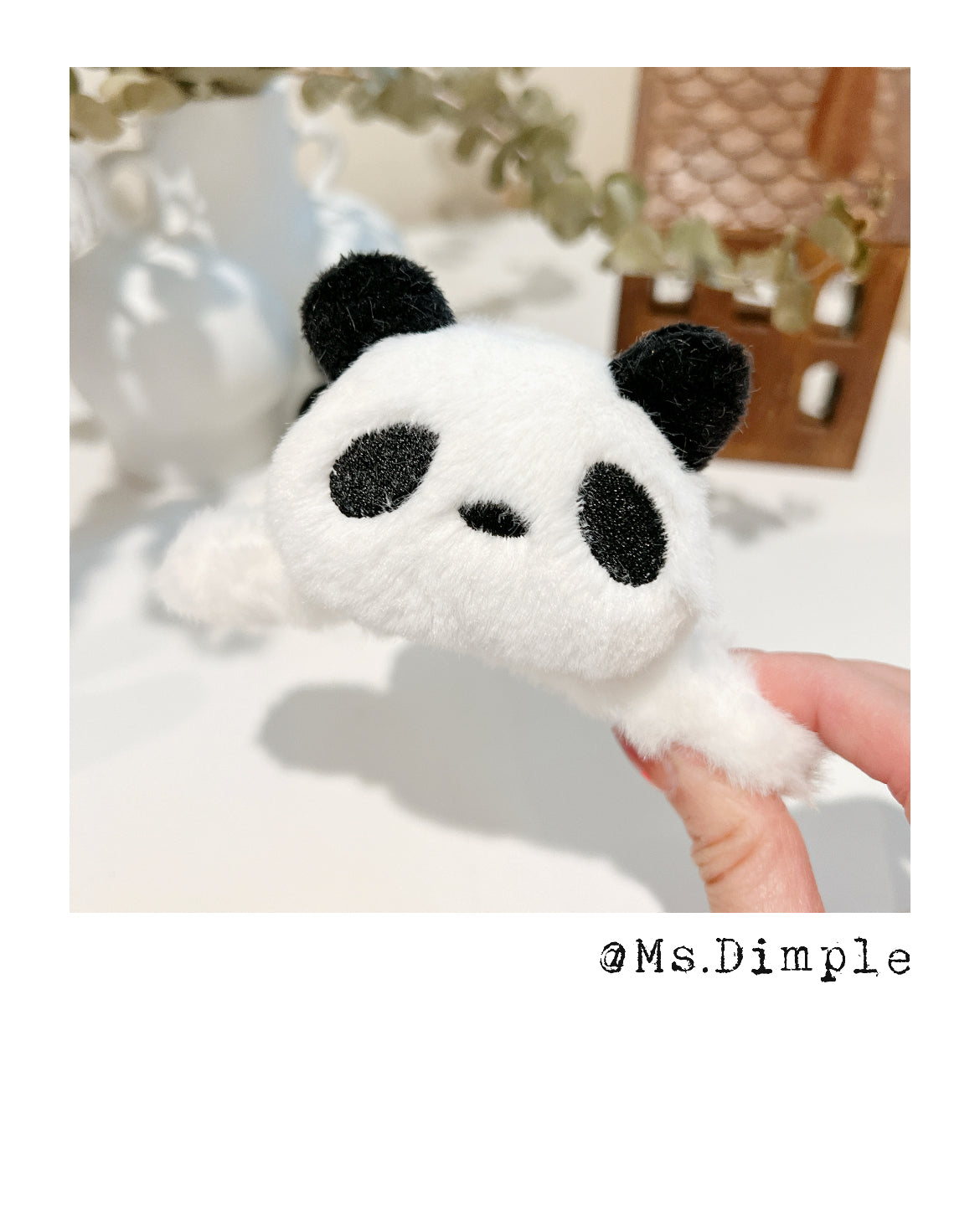 Fluffy Black And White Panda Hair Claw Clip