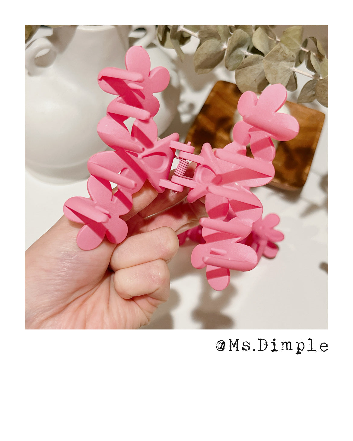 Pink Flowers Hair Claw Clip